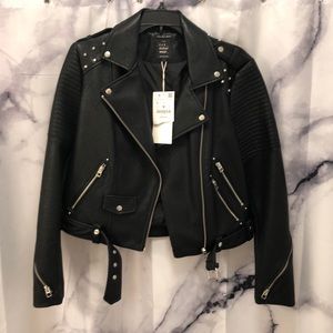 Black leather jacket